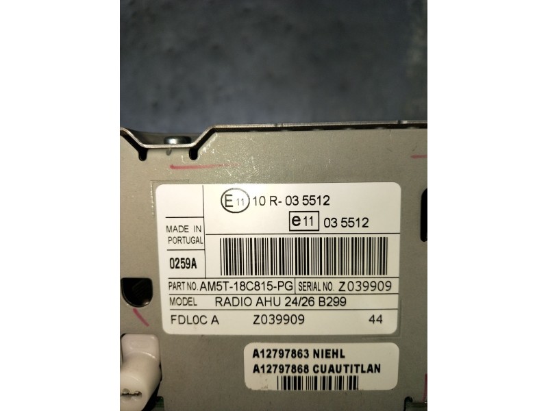 Recambio de sistema audio / radio cd para ford fiesta (cb1) 1.25 16v cat referencia OEM IAM AM5T18C815PG  