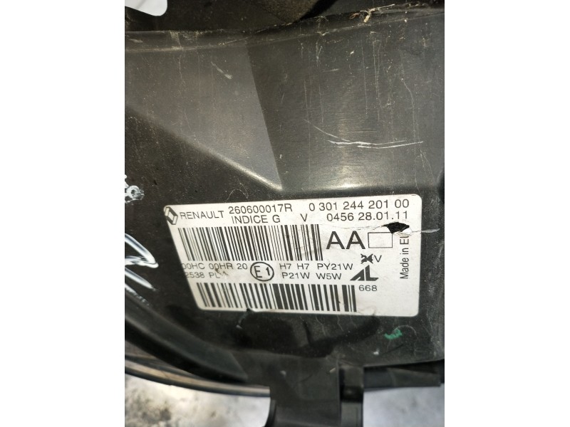Recambio de faro izquierdo para renault megane iii grandtour (kz0/1) 1.6 16v (kz0u, kz1b, kz1u) referencia OEM IAM 030124420100 