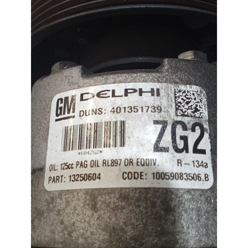 Recambio de compresor aire acondicionado para opel astra j (p10) 1.6 (68) referencia OEM IAM 13250604 401351739 10