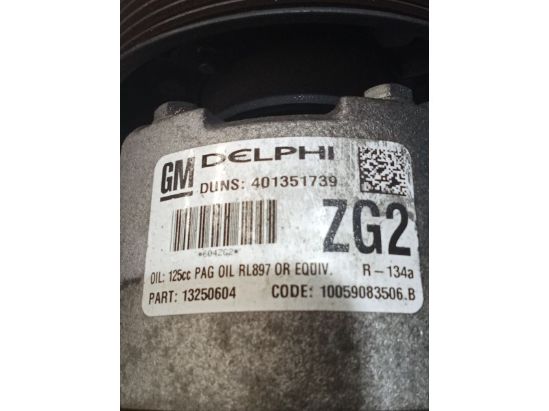Recambio de compresor aire acondicionado para opel astra j (p10) 1.6 (68) referencia OEM IAM 13250604 401351739 10