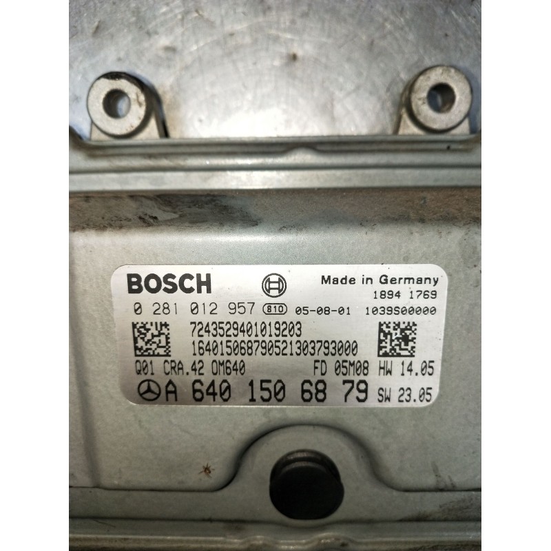 Recambio de centralita motor uce para mercedes-benz clase a (w169) a 180 cdi (169.007, 169.307) referencia OEM IAM 0281012957 A6