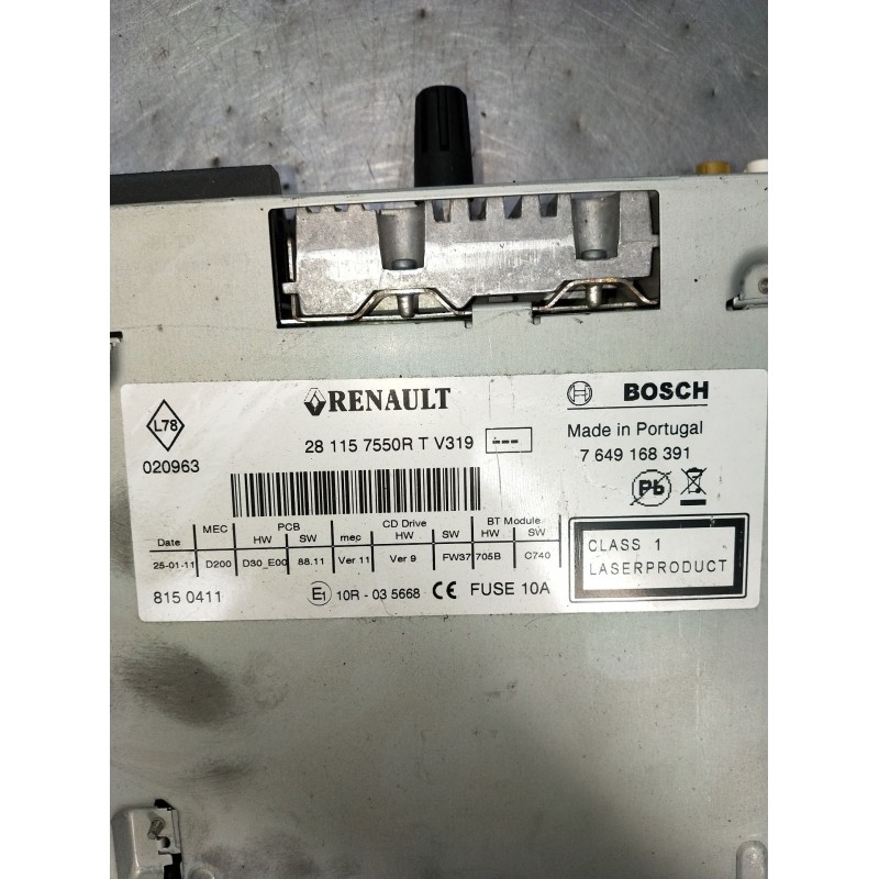 Recambio de sistema audio / radio cd para renault megane iii grandtour (kz0/1) 1.6 16v (kz0u, kz1b, kz1u) referencia OEM IAM 764