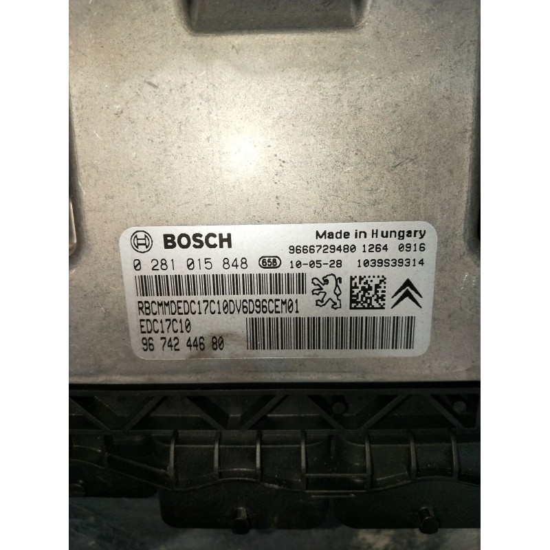 Recambio de centralita motor uce para peugeot 207/207+ (wa_, wc_) 1.6 hdi referencia OEM IAM 0281015848 9674244680 EDC17C10 2009