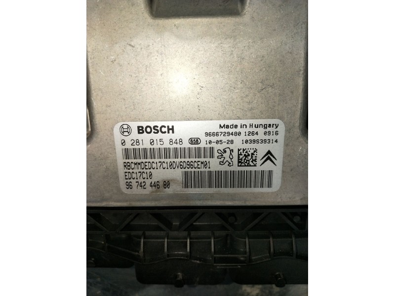 Recambio de centralita motor uce para peugeot 207/207+ (wa_, wc_) 1.6 hdi referencia OEM IAM 0281015848 9674244680 EDC17C10 2009