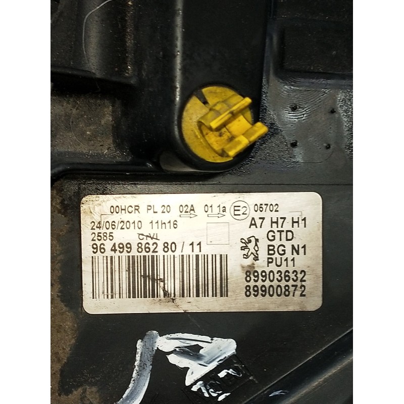 Recambio de faro izquierdo para peugeot 207/207+ (wa_, wc_) 1.6 hdi referencia OEM IAM 9649986280 89903632 89900872 2009