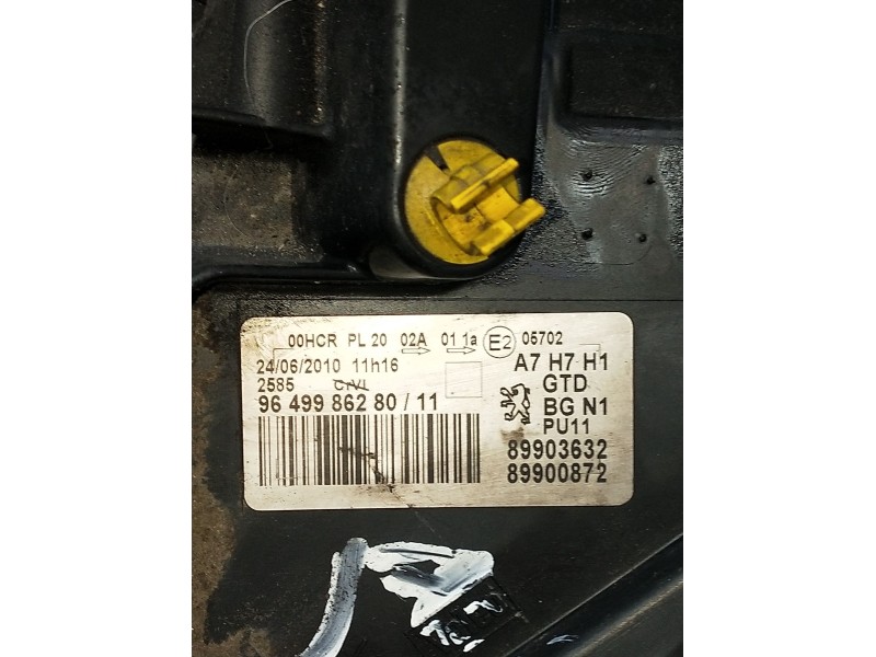 Recambio de faro izquierdo para peugeot 207/207+ (wa_, wc_) 1.6 hdi referencia OEM IAM 9649986280 89903632 89900872 2009
