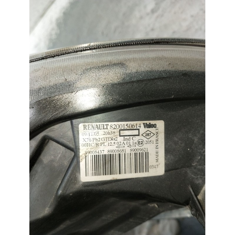 Recambio de faro izquierdo para renault kangoo (kc0/1_) 1.5 dci (kc07) referencia OEM IAM 8200150614 89008437 2003