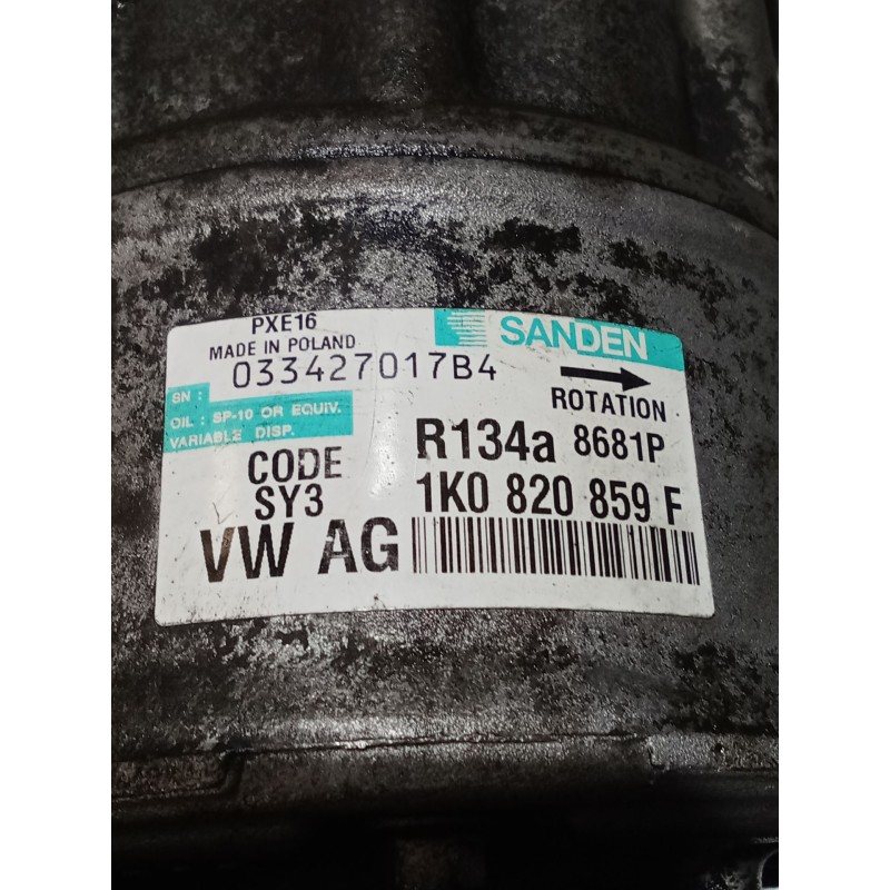 Recambio de compresor aire acondicionado para volkswagen golf v (1k1) 2.0 tdi referencia OEM IAM 1K0820859F 8681R 03