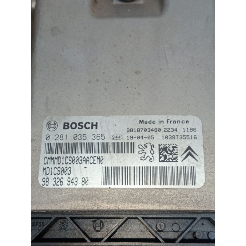 Recambio de centralita motor uce para opel combo e tour / life (k9) 1.5 referencia OEM IAM 0281035365 9832694380 9818703480 2019