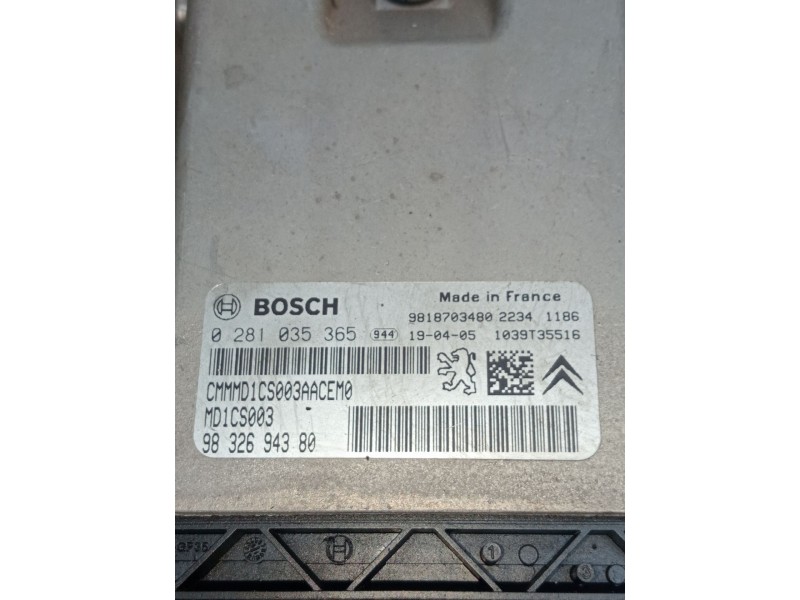 Recambio de centralita motor uce para opel combo e tour / life (k9) 1.5 referencia OEM IAM 0281035365 9832694380 9818703480 2019