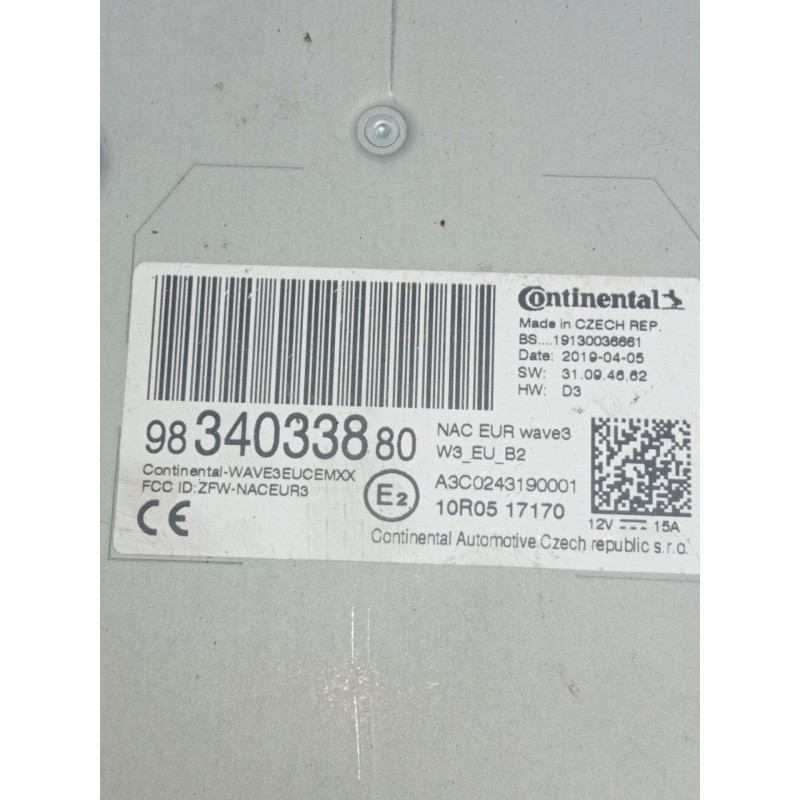 Recambio de sistema audio / radio cd para opel combo e tour / life (k9) 1.5 referencia OEM IAM 9834033880 A3C0243190001 2019