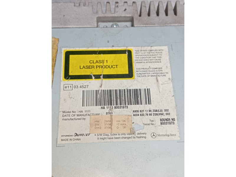 Recambio de sistema audio / radio cd para mercedes-benz sprinterii caja cerrada (desde 01.06) 311/315 cdi 4x4 (906.631/633/635/6