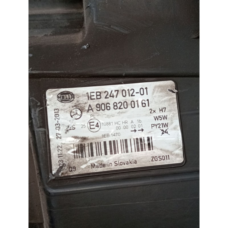Recambio de faro izquierdo para mercedes-benz sprinterii caja cerrada (desde 01.06) 311/315 cdi 4x4 (906.631/633/635/637) refere