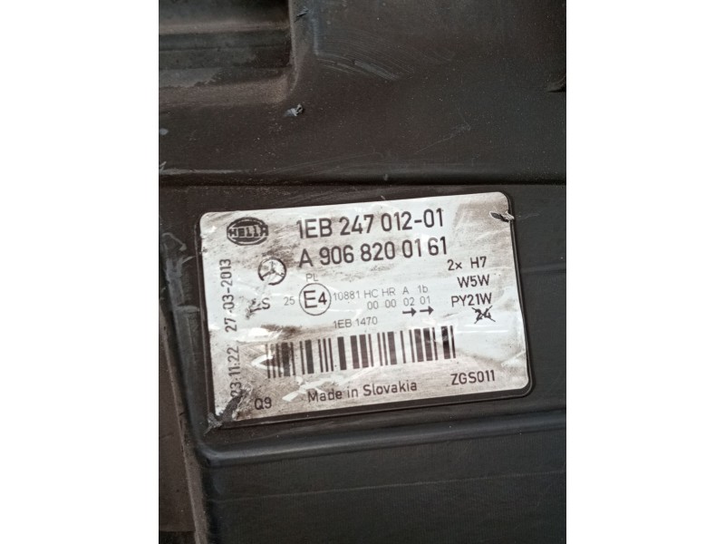 Recambio de faro izquierdo para mercedes-benz sprinterii caja cerrada (desde 01.06) 311/315 cdi 4x4 (906.631/633/635/637) refere