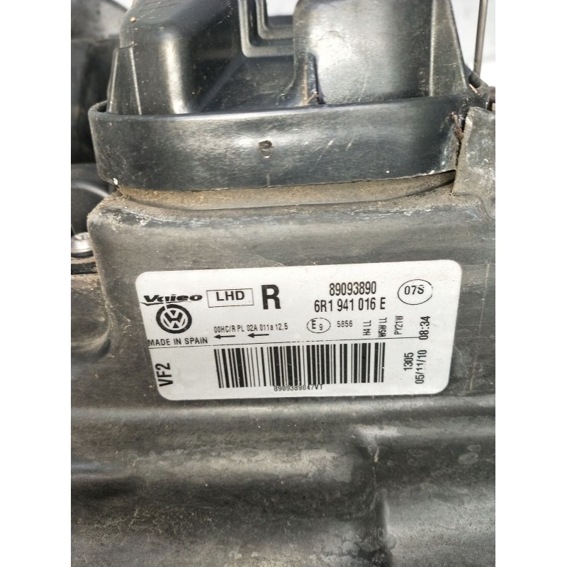 Recambio de faro derecho para volkswagen polo v (6r1, 6c1) 1.4 (6r1) referencia OEM IAM 6R1941016E 89093890 2009
