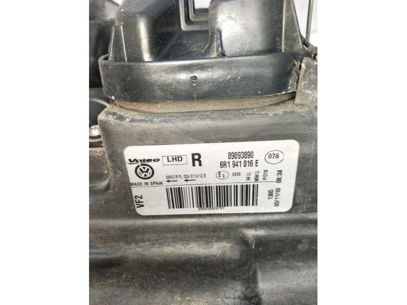 Recambio de faro derecho para volkswagen polo v (6r1, 6c1) 1.4 (6r1) referencia OEM IAM 6R1941016E 89093890 2009