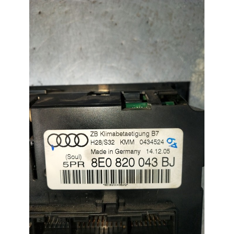 Recambio de mando calefaccion / aire acondicionado para audi a4 b7 (8ec) 2.0 tdi 16v referencia OEM IAM 8E0820043BJ  2005