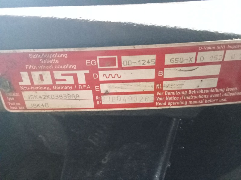 Recambio de enganche remolque para man tgx 18.480 referencia OEM IAM JSK42K03838AA TRAILER QUINTA RUEDA