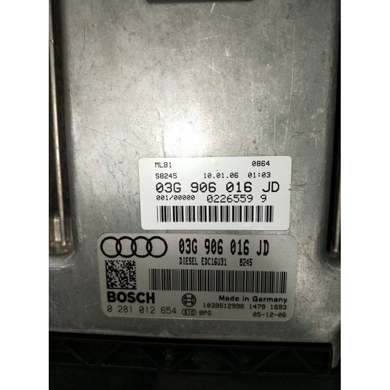 Recambio de centralita motor uce para audi a4 b7 (8ec) 2.0 tdi 16v referencia OEM IAM 0281012654 03G906016JD EDC16U31 2005