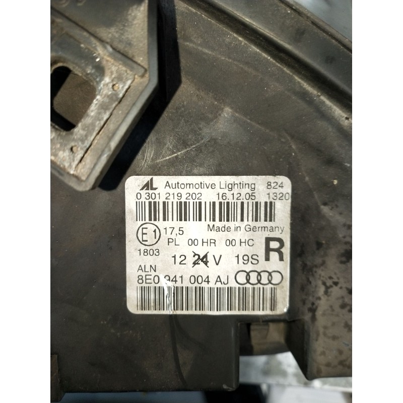 Recambio de faro derecho para audi a4 b7 (8ec) 2.0 tdi 16v referencia OEM IAM 0301219202 8E0941004AJ 2005