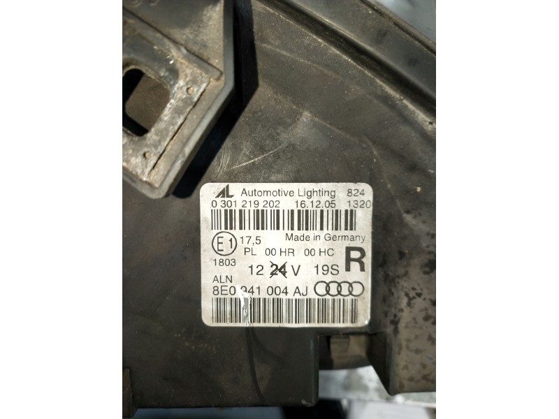 Recambio de faro derecho para audi a4 b7 (8ec) 2.0 tdi 16v referencia OEM IAM 0301219202 8E0941004AJ 2005