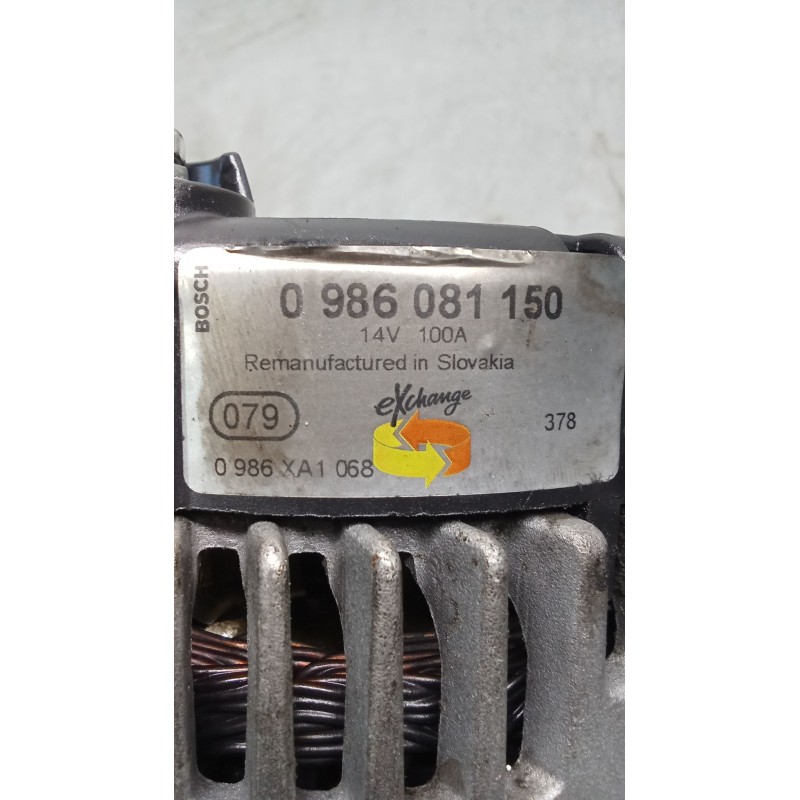 Recambio de alternador para opel meriva b monospace (s10) 1.7 cdti (75) referencia OEM IAM 0986081150 100A 10