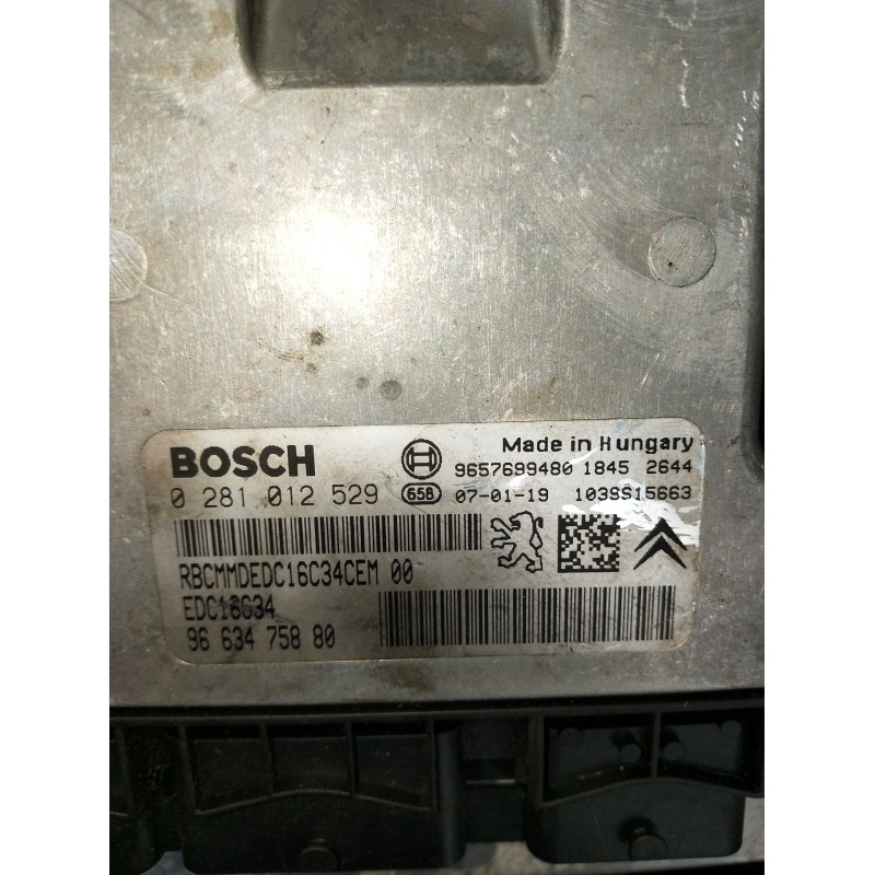Recambio de centralita motor uce para citroën c3 i (fc_, fn_) 1.4 hdi referencia OEM IAM 0281012529 9663475880 EDC16C34 2006