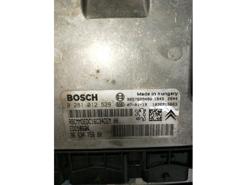 Recambio de centralita motor uce para citroën c3 i (fc_, fn_) 1.4 hdi referencia OEM IAM 0281012529 9663475880 EDC16C34 2006