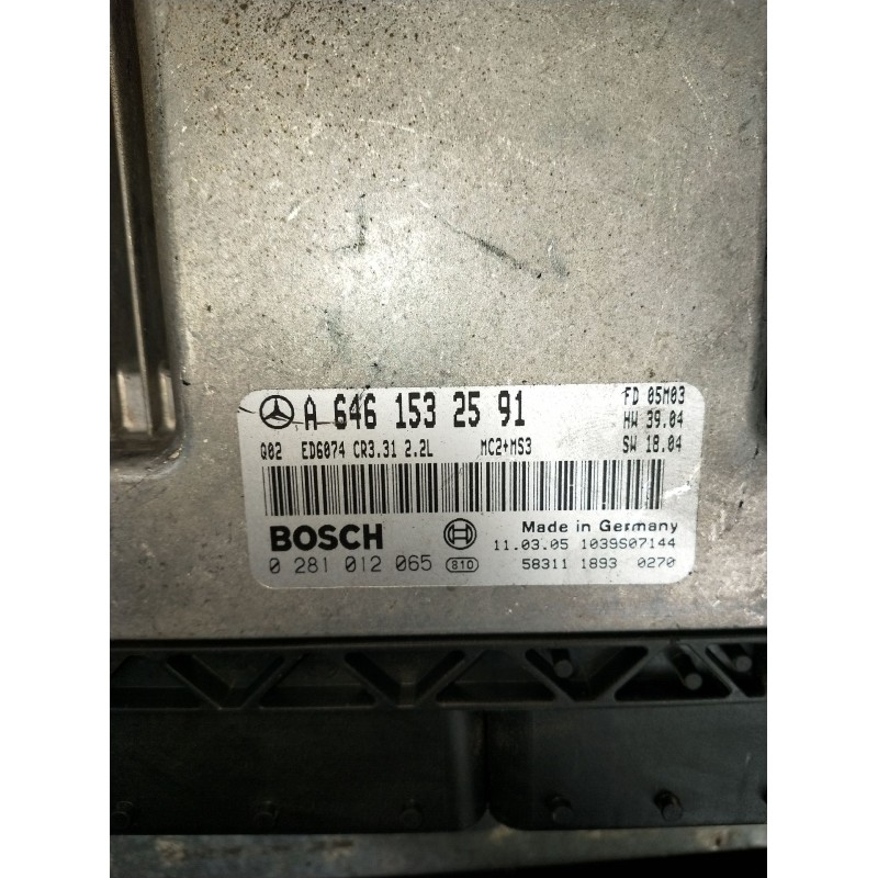 Recambio de centralita motor uce para mercedes-benz vito / mixto furgoneta (w639) 111 cdi (639.601, 639.603, 639.605) referencia