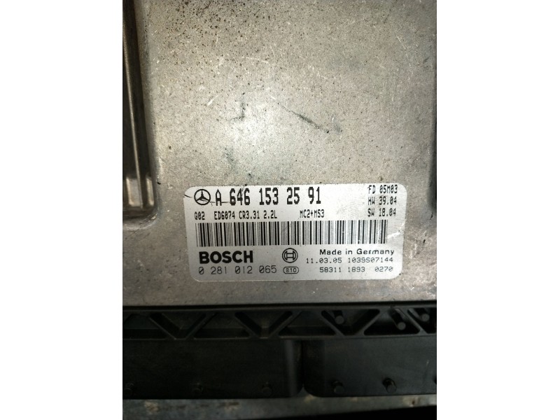 Recambio de centralita motor uce para mercedes-benz vito / mixto furgoneta (w639) 111 cdi (639.601, 639.603, 639.605) referencia