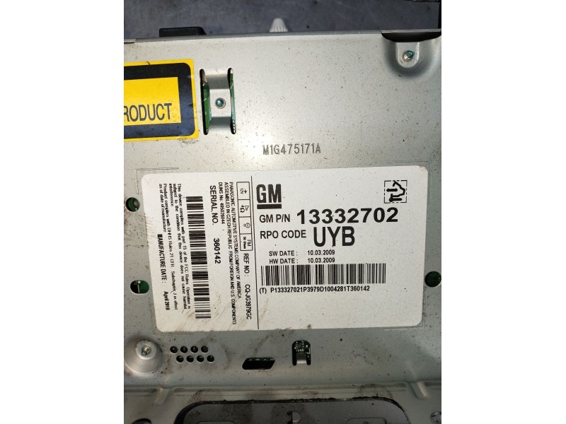 Recambio de sistema audio / radio cd para opel insignia a sports tourer (g09) 2.0 cdti (35) referencia OEM IAM 13332702  2008