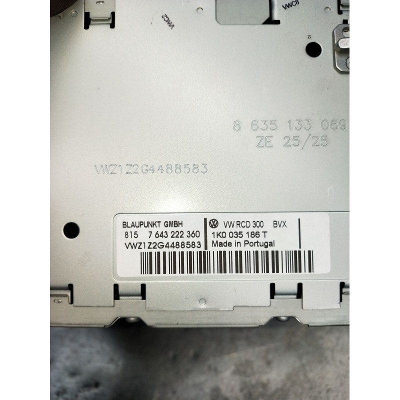 Recambio de sistema audio / radio cd para volkswagen golf v (1k1) 2.0 tdi referencia OEM IAM 1K0035186T 7643222360 2003