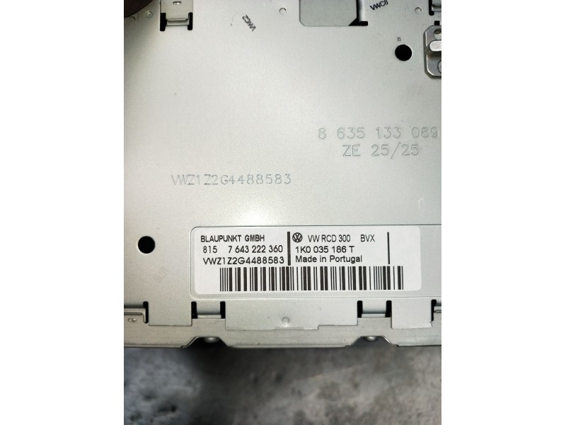 Recambio de sistema audio / radio cd para volkswagen golf v (1k1) 2.0 tdi referencia OEM IAM 1K0035186T 7643222360 2003