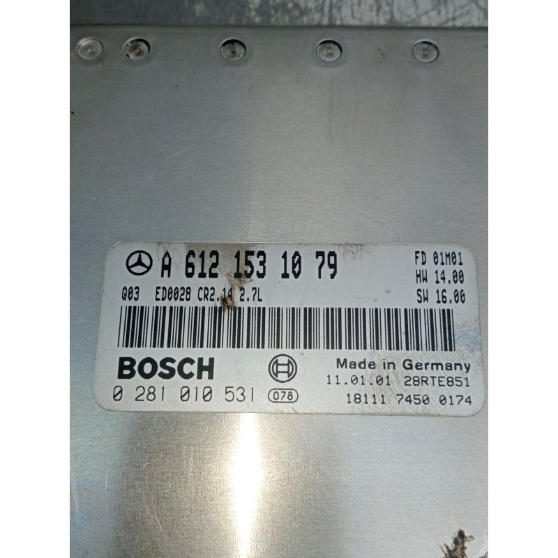 Recambio de centralita motor uce para mercedes-benz clase c (w203) c 270 cdi (203.016) referencia OEM IAM A6121531079 0281010531
