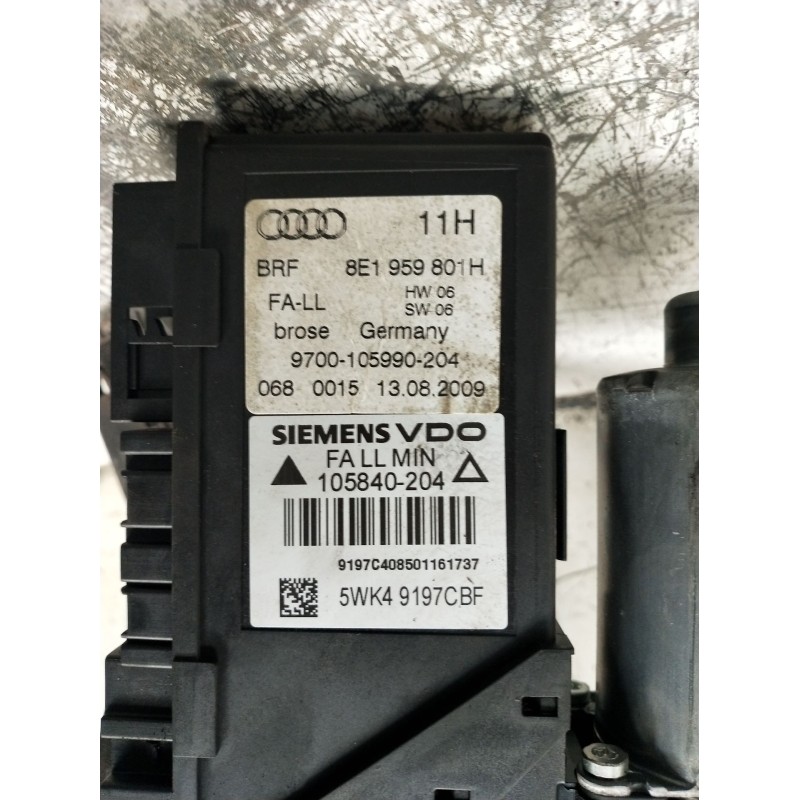 Recambio de elevalunas trasero izquierdo para seat exeo st (3r5) 2.0 tdi referencia OEM IAM 8E1959801H 5P 2008