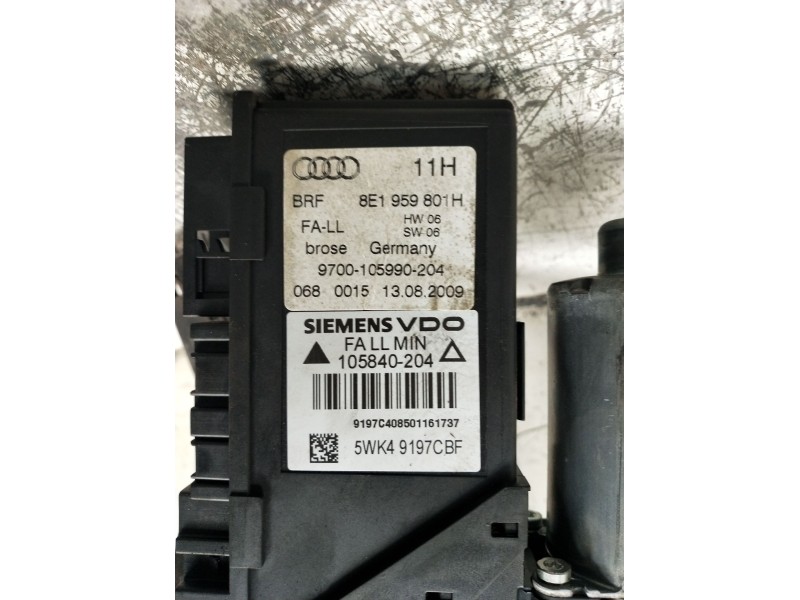 Recambio de elevalunas trasero izquierdo para seat exeo st (3r5) 2.0 tdi referencia OEM IAM 8E1959801H 5P 2008