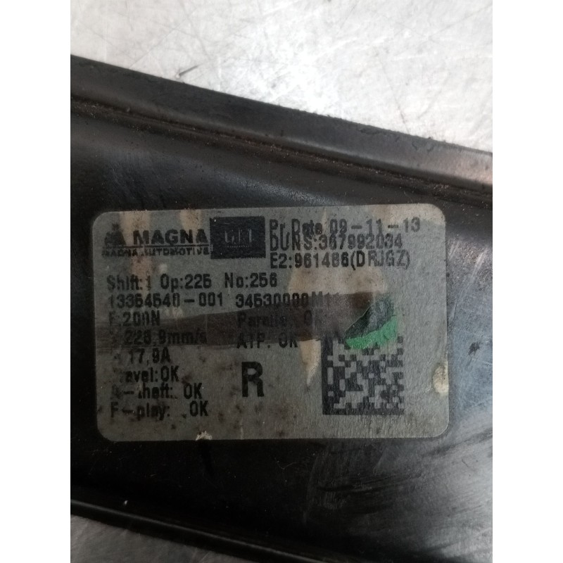 Recambio de elevalunas delantero derecho para opel meriva b monospace (s10) 1.7 cdti (75) referencia OEM IAM   