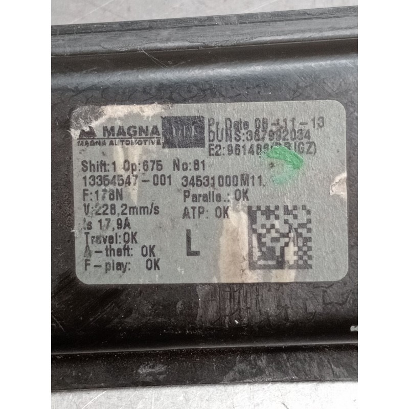 Recambio de elevalunas delantero izquierdo para opel meriva b monospace (s10) 1.7 cdti (75) referencia OEM IAM   