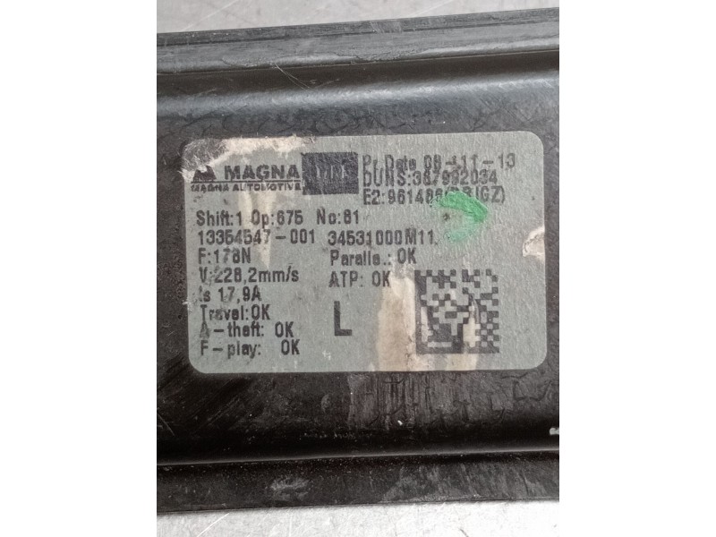 Recambio de elevalunas delantero izquierdo para opel meriva b monospace (s10) 1.7 cdti (75) referencia OEM IAM   