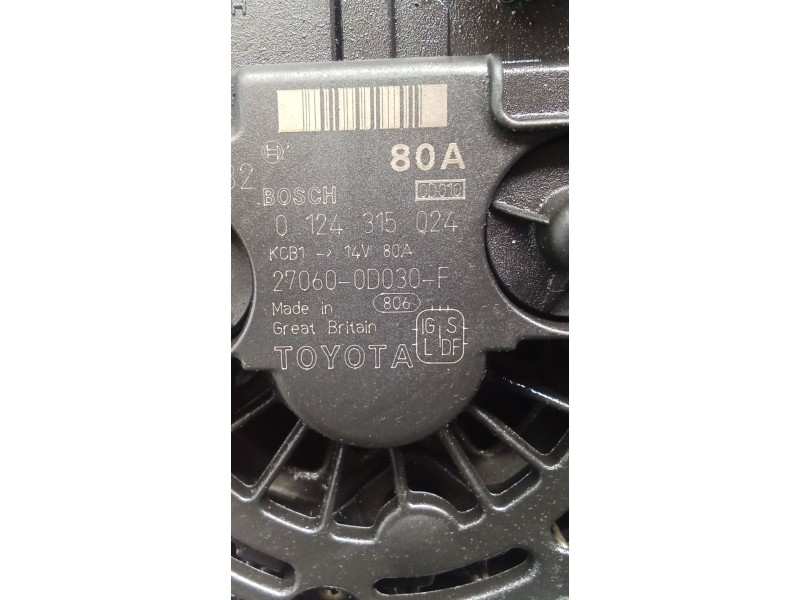 Recambio de alternador para toyota corolla sedán (_e12_) 1.6 vvt-i (zze121_) referencia OEM IAM 0124315024 270600D030F 02 80A