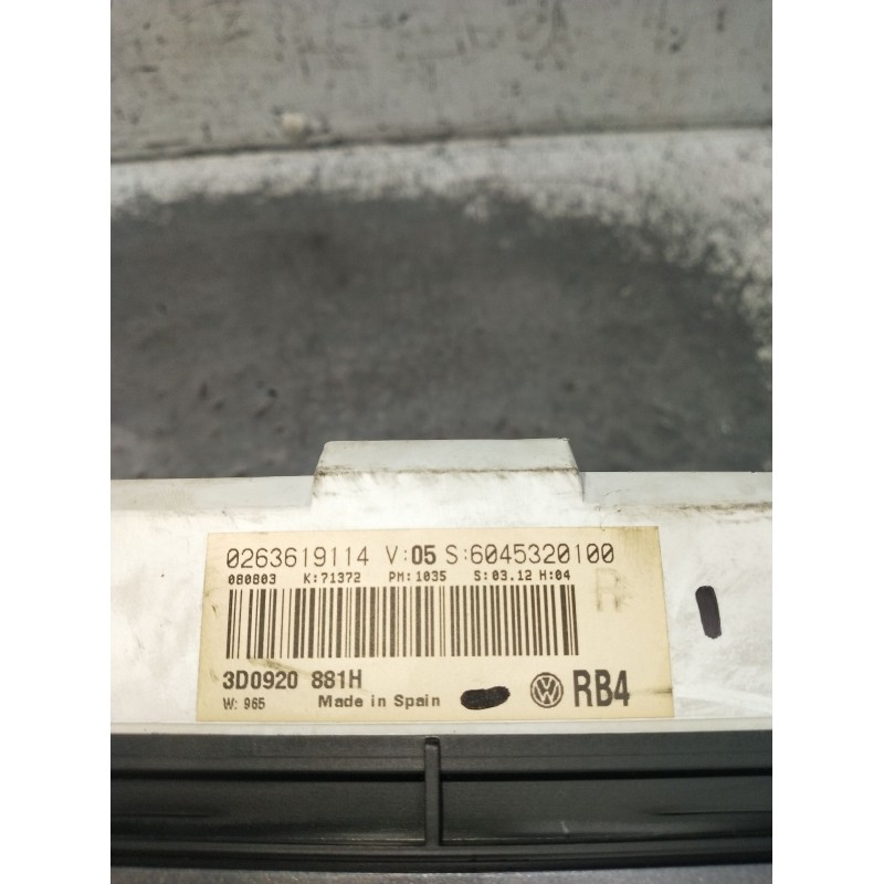 Recambio de cuadro instrumentos para volkswagen phaeton (3d2/3d8) tdi v10 (4 asientos) referencia OEM IAM 0263619114 6045320100 