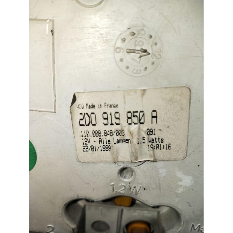 Recambio de cuadro instrumentos para volkswagen lt 28-46 ii caja/chasis (2dc, 2df, 2dg, 2dl, 2dm) 2.5 tdi referencia OEM IAM 2D0