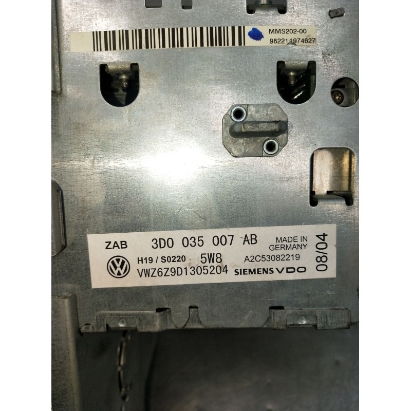Recambio de sistema audio / radio cd para volkswagen phaeton (3d2/3d8) tdi v10 (4 asientos) referencia OEM IAM 3D0035007AB A2C53