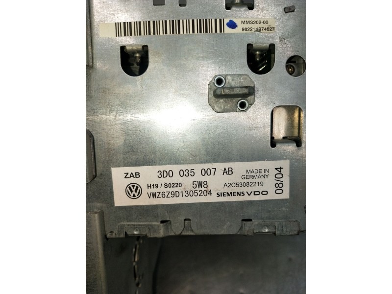 Recambio de sistema audio / radio cd para volkswagen phaeton (3d2/3d8) tdi v10 (4 asientos) referencia OEM IAM 3D0035007AB A2C53
