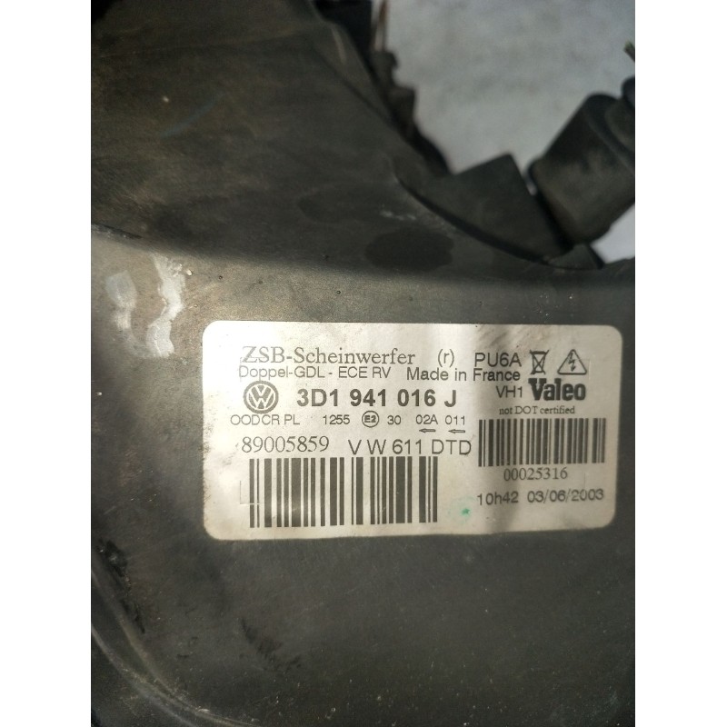 Recambio de faro derecho para volkswagen phaeton (3d2/3d8) tdi v10 (4 asientos) referencia OEM IAM 3D0909158 3D1941016J XENON 20