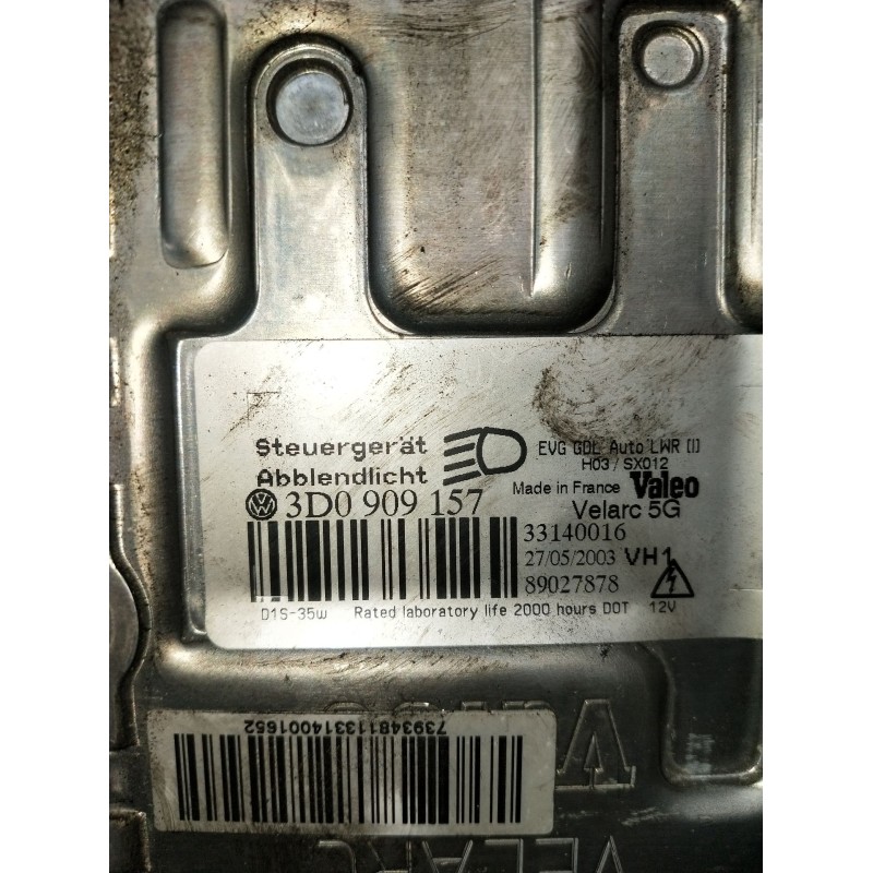 Recambio de faro izquierdo para volkswagen phaeton (3d2/3d8) tdi v10 (4 asientos) referencia OEM IAM 3D0909157 3D1941015J XENON 