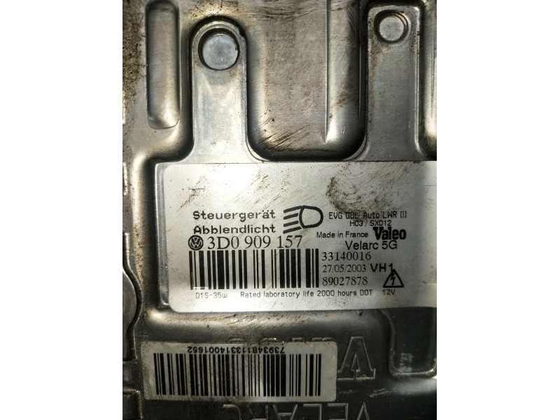 Recambio de faro izquierdo para volkswagen phaeton (3d2/3d8) tdi v10 (4 asientos) referencia OEM IAM 3D0909157 3D1941015J XENON 
