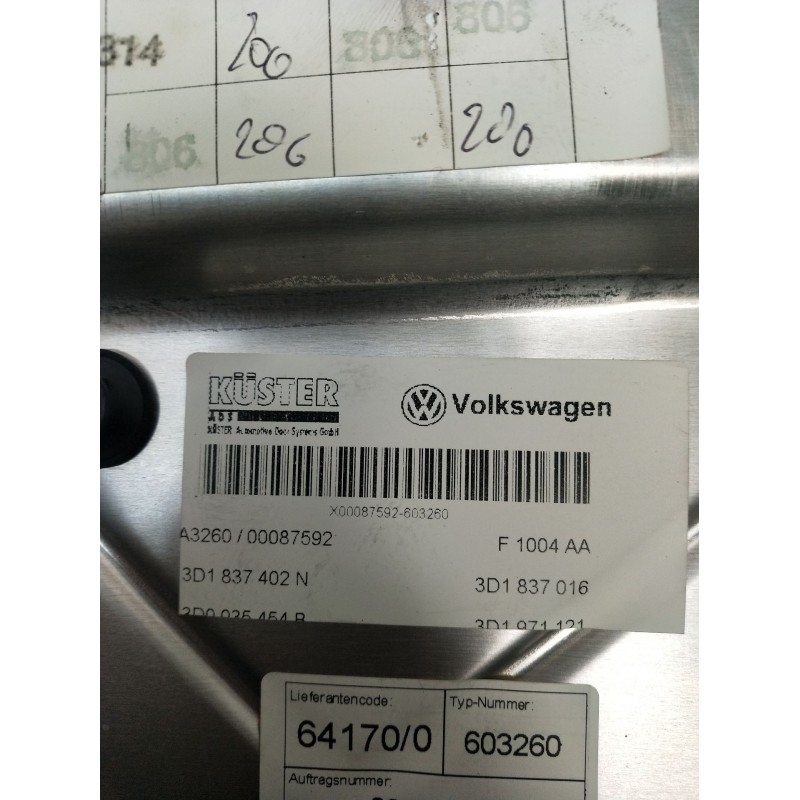 Recambio de elevalunas delantero derecho para volkswagen phaeton (3d2/3d8) tdi v10 (4 asientos) referencia OEM IAM 3D1837402N 4P