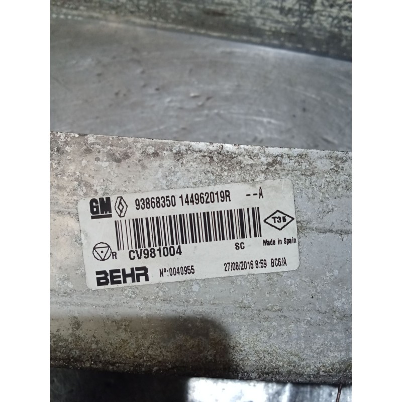 Recambio de intercooler para renault trafic iii furgoneta (fg_) 1.6 dci 95 (fgmj, fgmr) referencia OEM IAM 93868350 144962019R 1