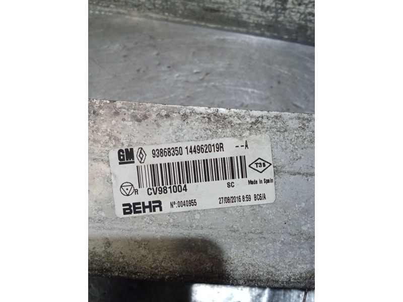 Recambio de intercooler para renault trafic iii furgoneta (fg_) 1.6 dci 95 (fgmj, fgmr) referencia OEM IAM 93868350 144962019R 1